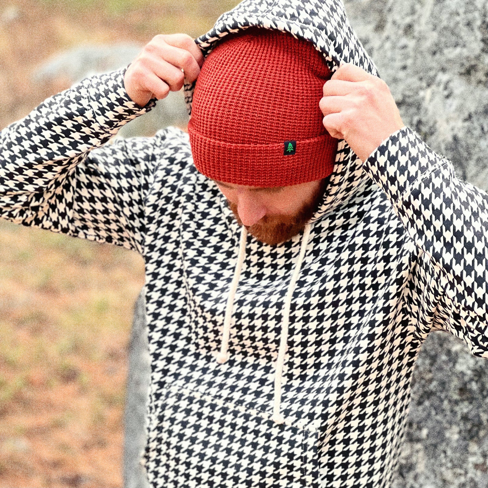 Houndstooth Heavyweight Hoodie