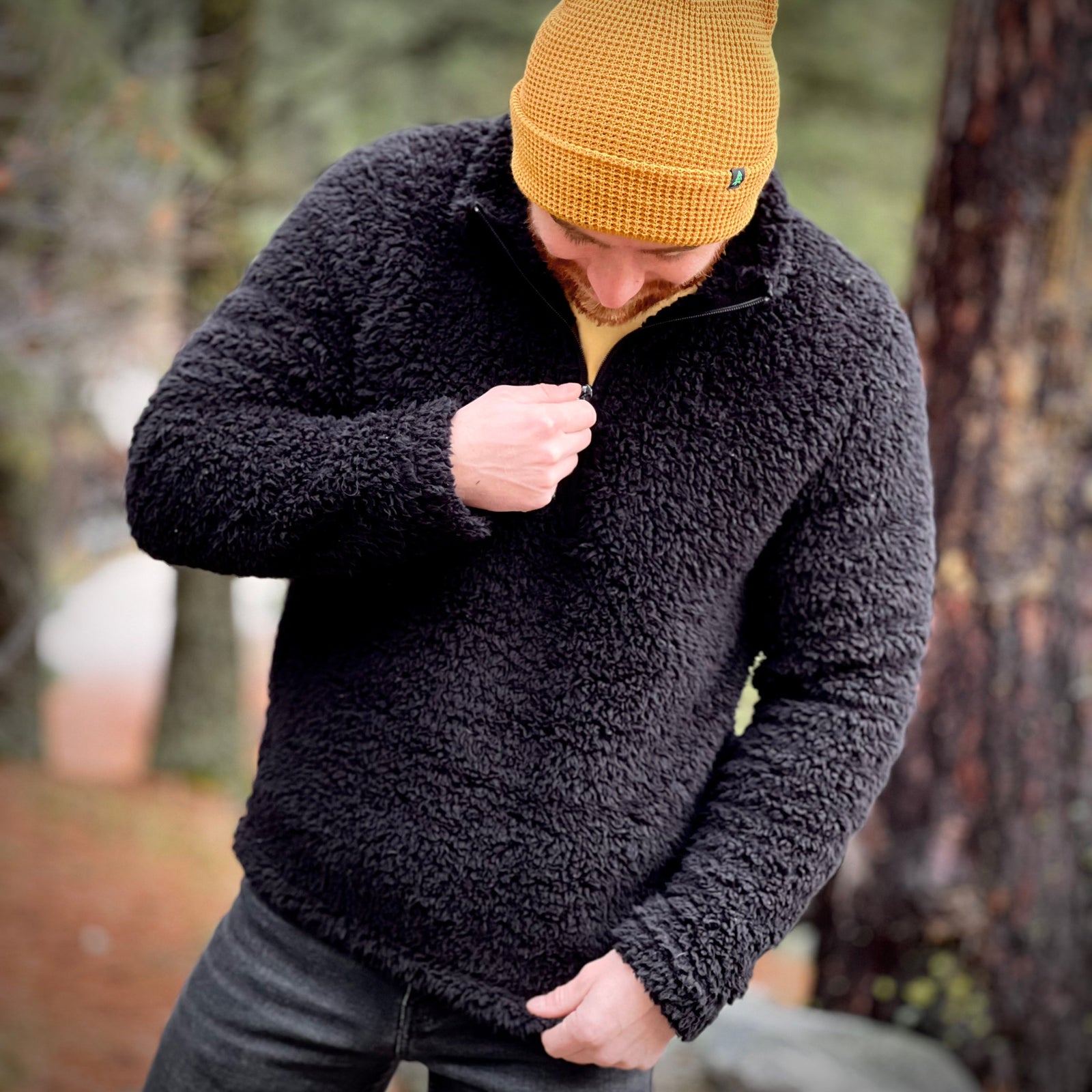 Men s Branded Quarter Zip Sherpa The Happy Clothing Company