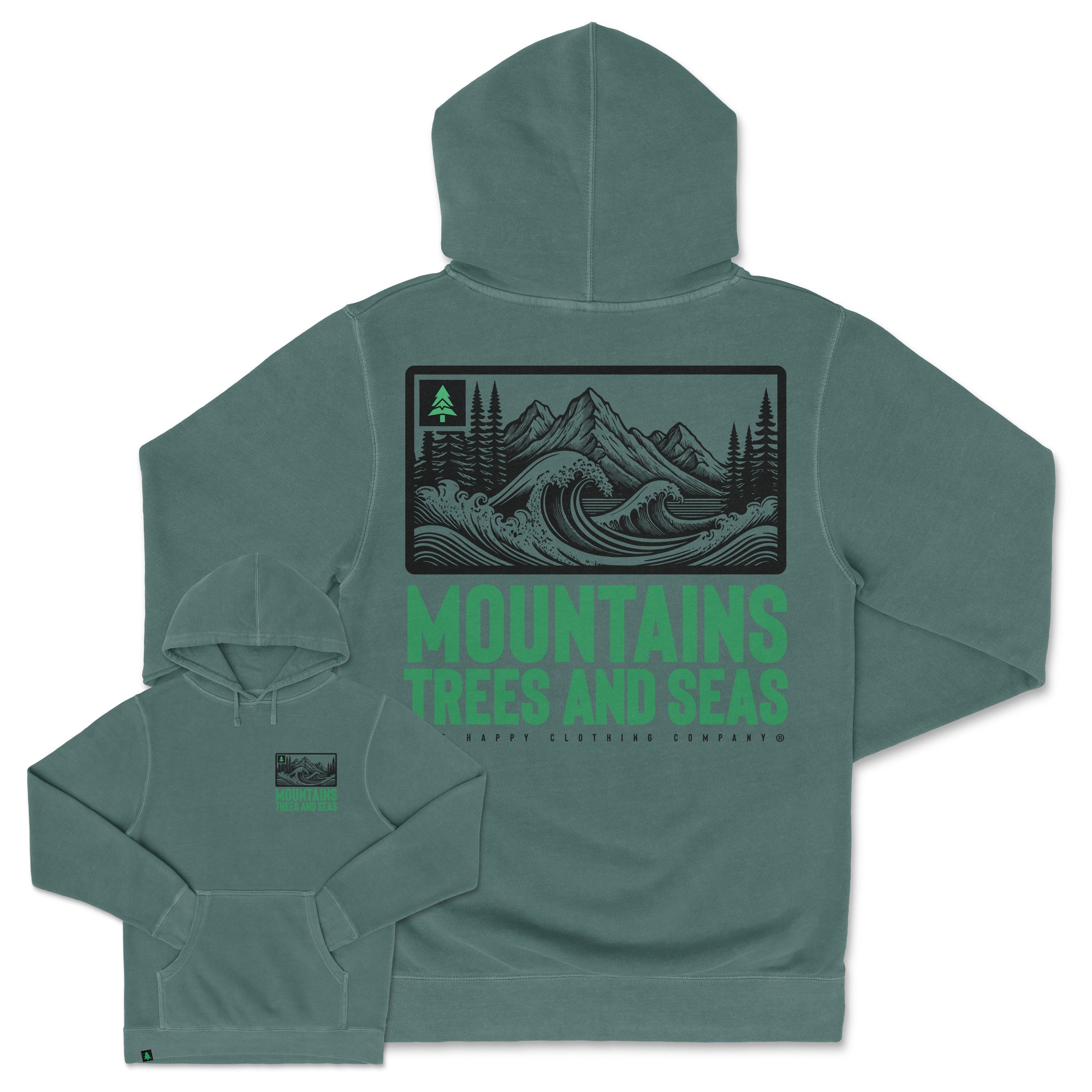 Mountains, Trees and Seas Nature-Dyed Unisex Hoodie