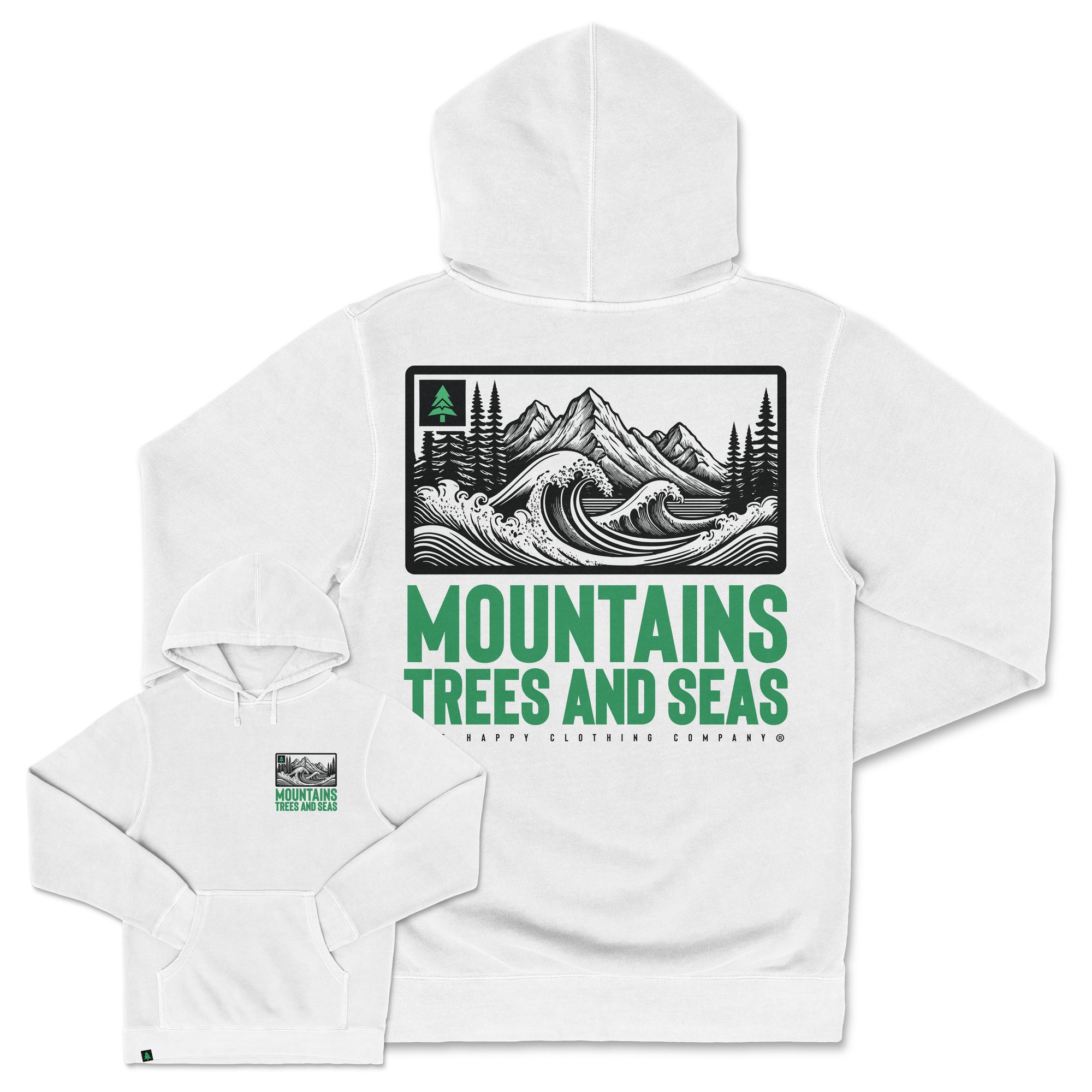 Mountains, Trees and Seas Nature-Dyed Unisex Hoodie