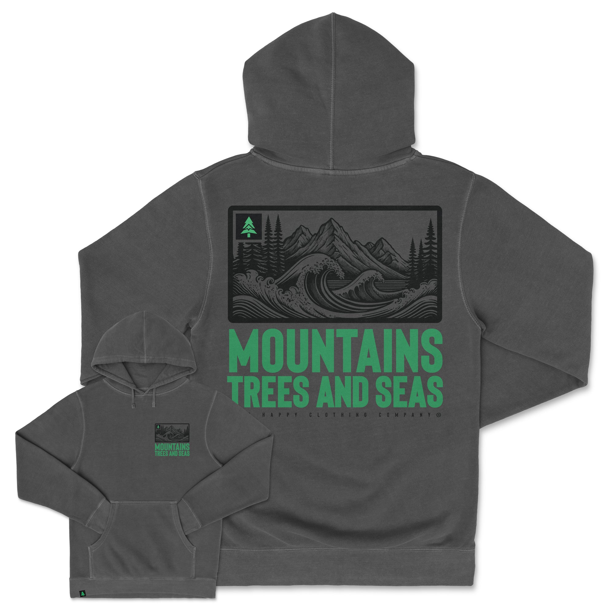 Mountains, Trees and Seas Nature-Dyed Unisex Hoodie