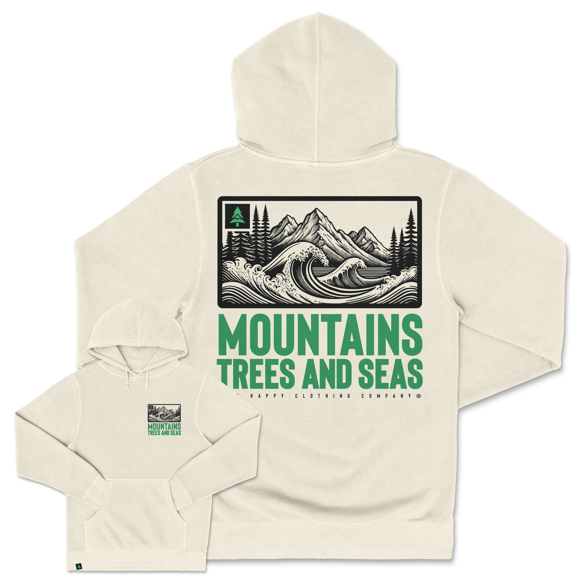 Mountains, Trees and Seas Nature-Dyed Unisex Hoodie