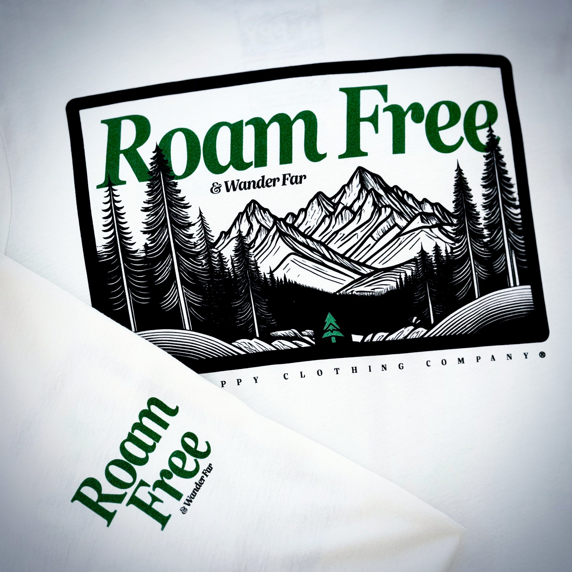 Roam Free & Wander Far Back Print 'Explorer Tee' | Lightweight Blend |