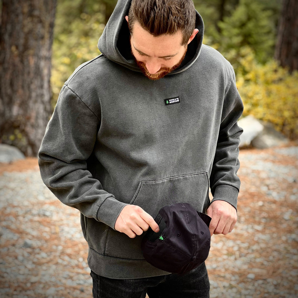 Rooted In The Mountains Mineral Wash Unisex Hoodie - The Happy