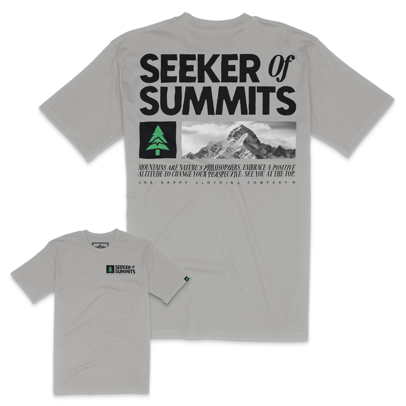 Seeker Of Summits Black & White Back Print 'Lifestyle Tee' | Premium Heavyweight |