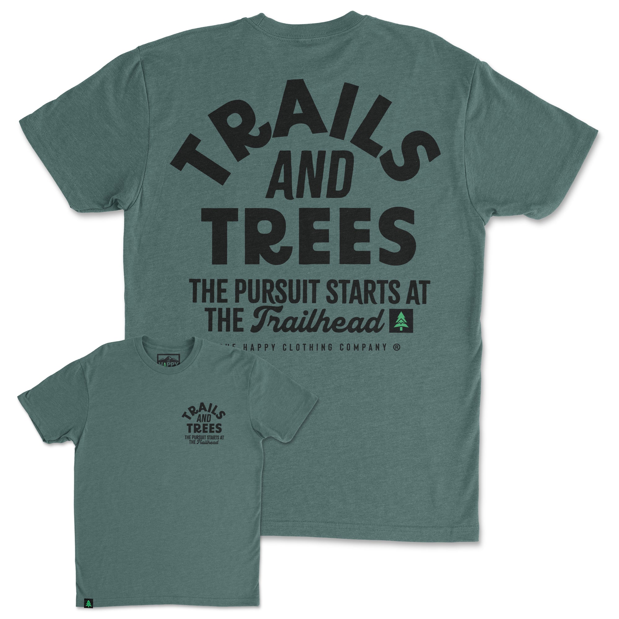Trails and Trees Back Print 'Trail Tee' | Lightweight Blend |